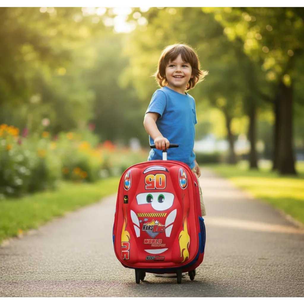 Mochila Carrinho Infantil Escolar Maqueen Carros 3D Alto Relevo MC005 e M4514
