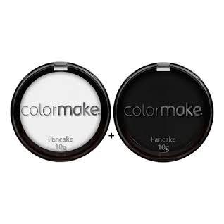 Kit Pancake Maquiagem Branco + Preto + Vermelho Colormake 10g | Alta Cobertura | Fantasia, Cosplay, Teatro Caveira