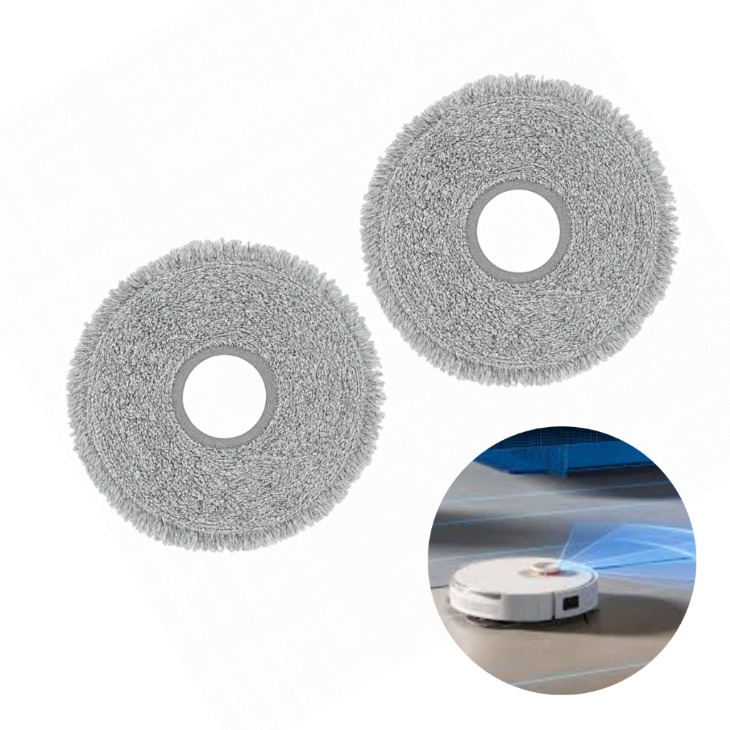 Kit 2 Mop Pano Esfregão Para Robô Aspirador Compatível Xiaomi S10+ S20+ X10+ X20+ X20 Max, X20 Pro  S10 Plus em Oferta na Shopee