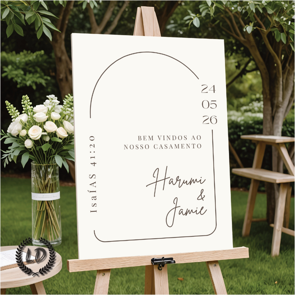 Placa Para Recepção de Casamento Isaias 41;20 Nomes e Data Personalizado