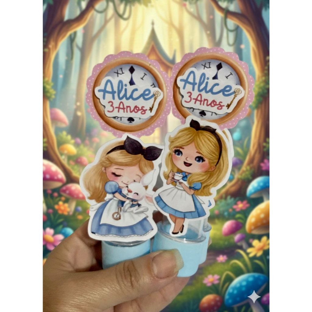 Tubetes Personalizados 3D Alice no País das Maravilhas Cute em Oferta na Shopee
