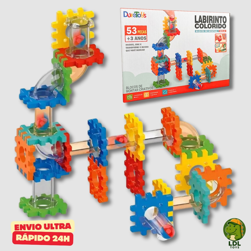 Pista Labirinto 53 Peças Blocos Montar com Bolinhas Infantil Educativo em Oferta na Shopee