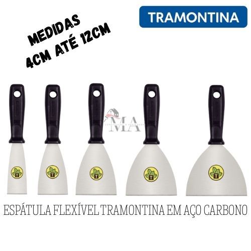 Espátula Flexível Tramontina em Aço Carbono para Gesso, Massa Corrida, Rejunte
