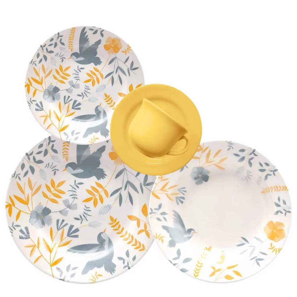 Aparelho de Jantar e Chá Bem-te-vi Cerâmica Biona (20 peças)