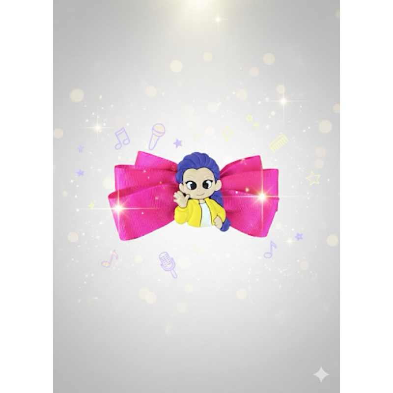 Laço cabelo modinha Pop Star Infantil 10cm - Fita Gorgurão Rosa Pink Vibrante