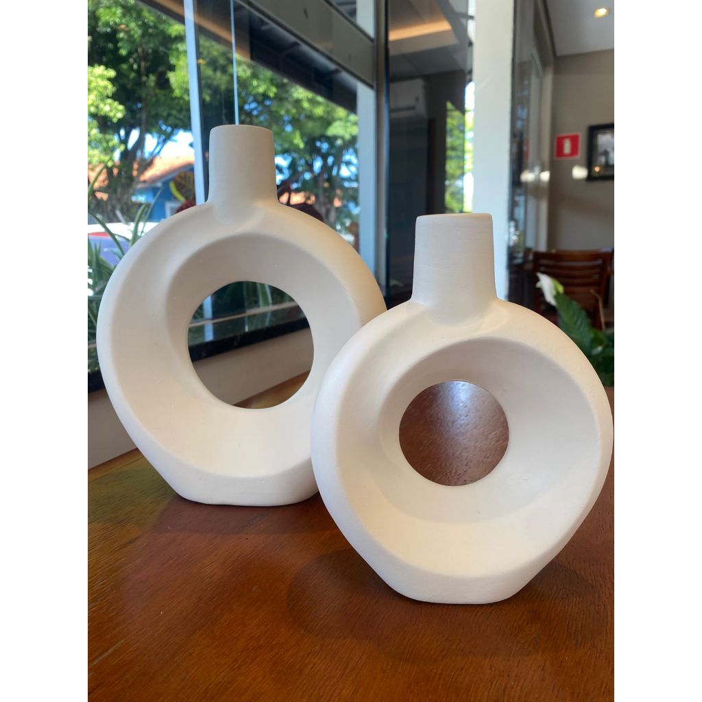 Conjunto De Dupla De Vasos Donuts | Decorativos/Modernos/Minimalistas E Sofisticada | Acompanha 2 Vasos Donuts