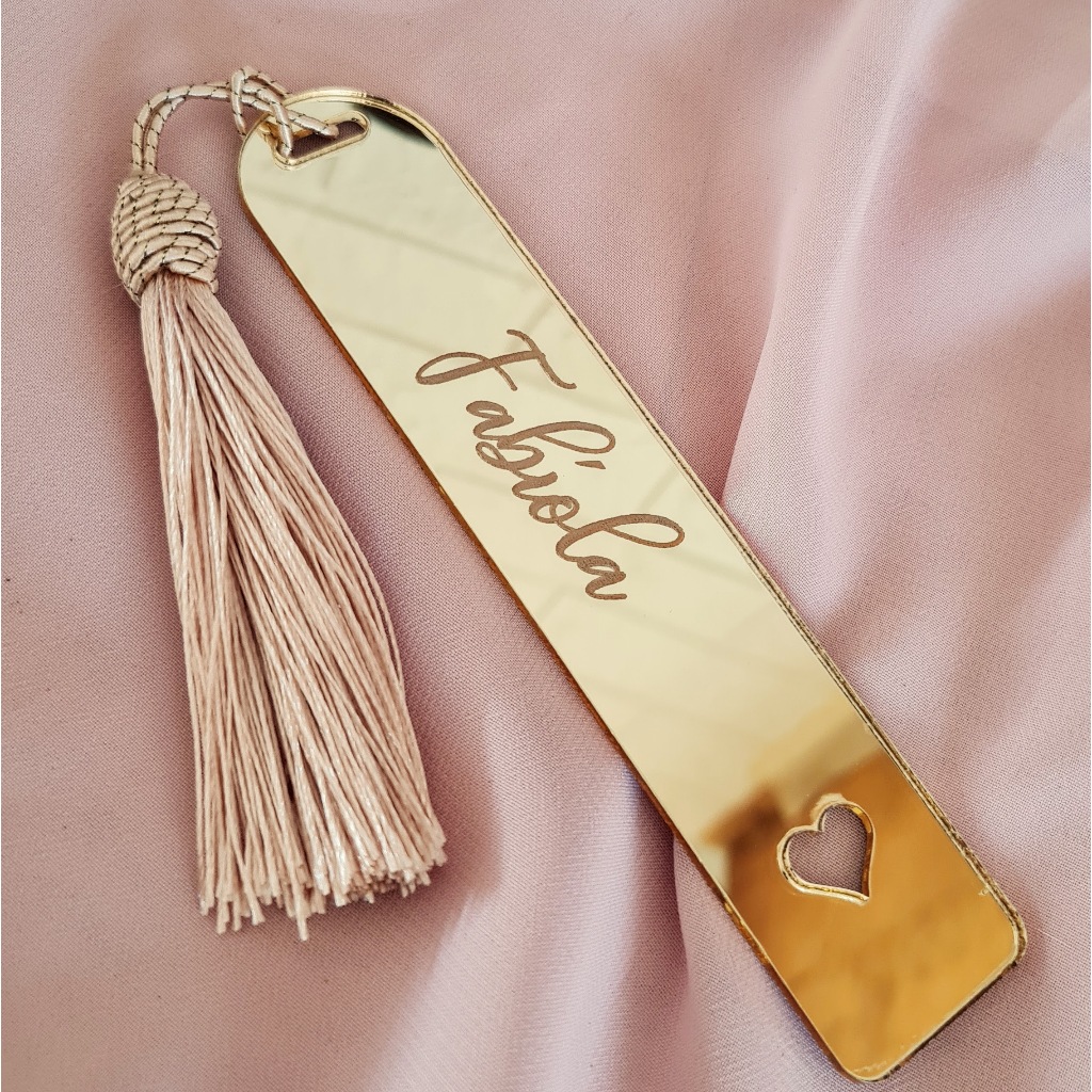 Marca-Páginas em Acrílico Espelhado • Personalizado com Nome • Presente para Leitores Marca-Páginas em Acrílico Espelhado • Personalizado com Nome • Presente para Leitores