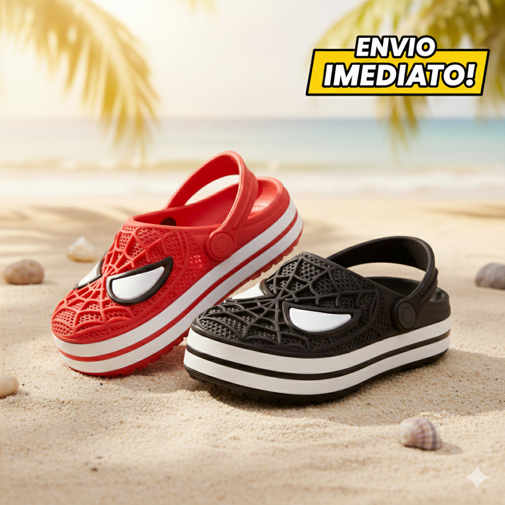Babuche Homem Aranha Infantil Menino Sandália Papete Confortável Spiderman em Oferta na Shopee