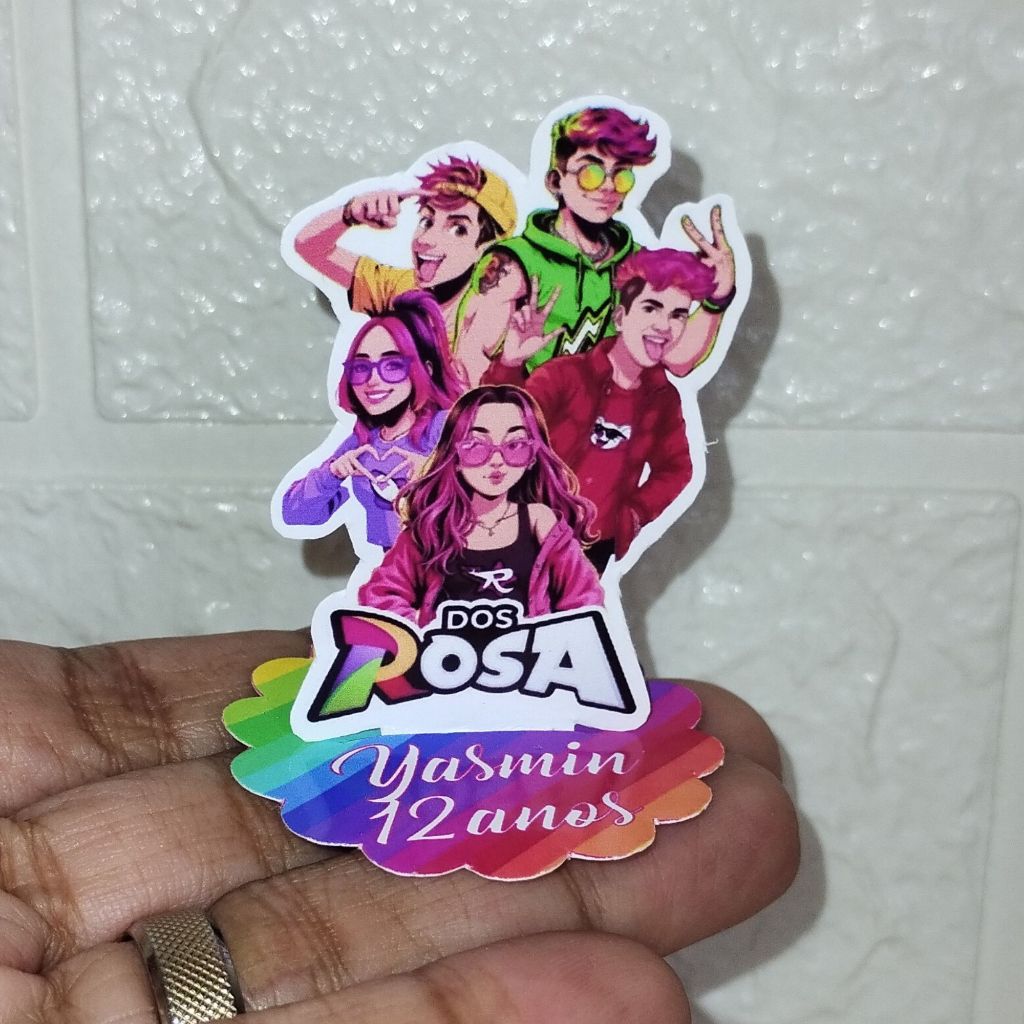 Aplique em Pé 3D DOS ROSA Personalizado Lembrancinha Festa Infantil Kit 10 a 50 unidades