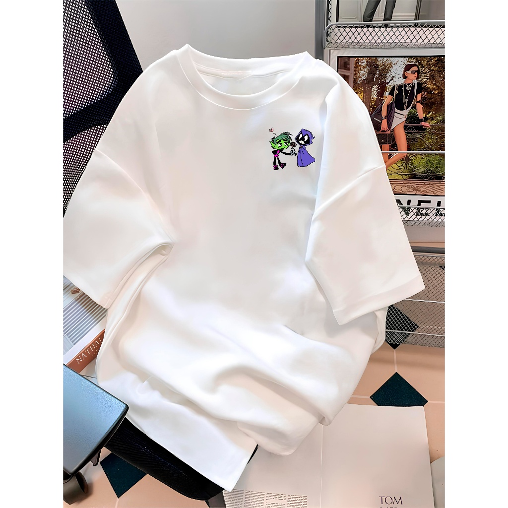 Camiseta estampada jovens titãs - Mutano e Ravena tecido premium blusa Conforto T-shirt 100% algodão