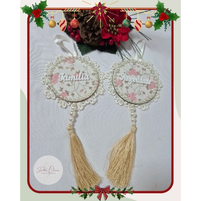 PÊNDULO DECORATIVO FLORAL ROSA