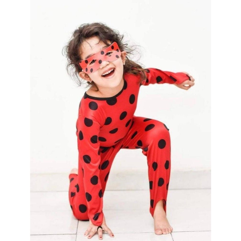 Fantasia Infantil Ladybug Miraculous Com Mascara