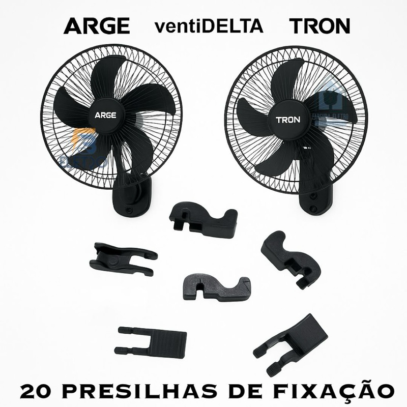 Kit de 20 Presilhas para Travar a Grade dos Ventiladores Arge, Tron e Ventidelta