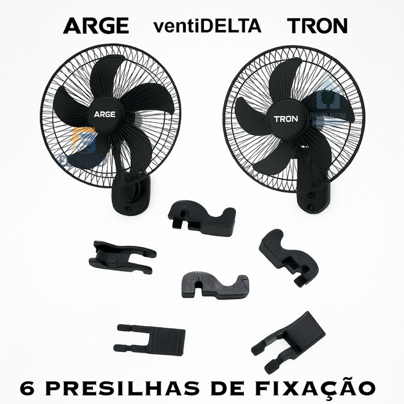 Kit com 6 Presilhas Trava da Grade para Ventilador de Parede Marcas Tron Arge e Ventidelta