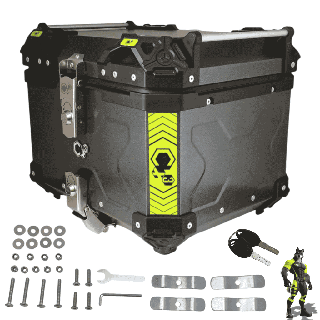 Baú BAULETO de Alumínio para motos 45 litros - Bauleto para moto Honda Yamaha BMW Kawasaki