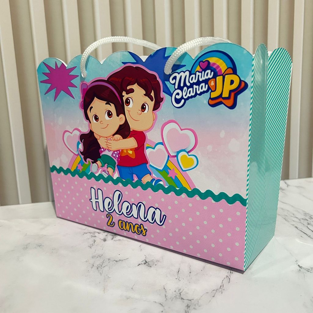 Sacolinha Maria Clara e JP Personalizada – Lembrancinha Aniversário  | Pegue e Monte