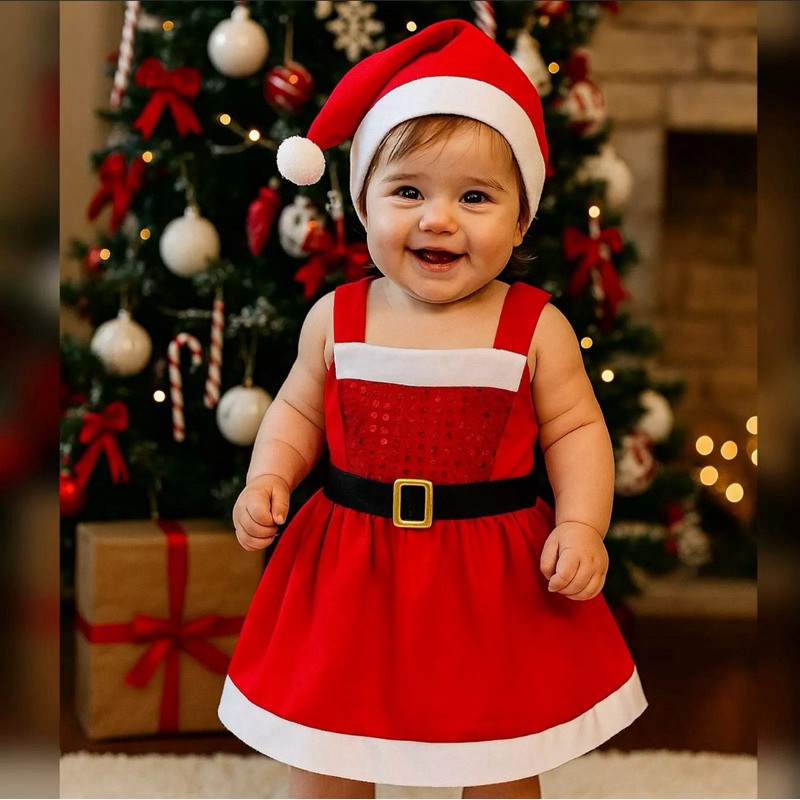 Vestido Natal Bebê Menina – mais vendido🔥 chega antes Natal