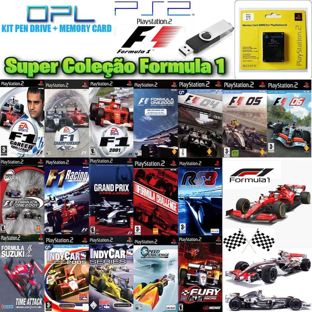 SUPER COLEÇÃO FORMULA 1- FULL PACK - (OPL) PS 2.