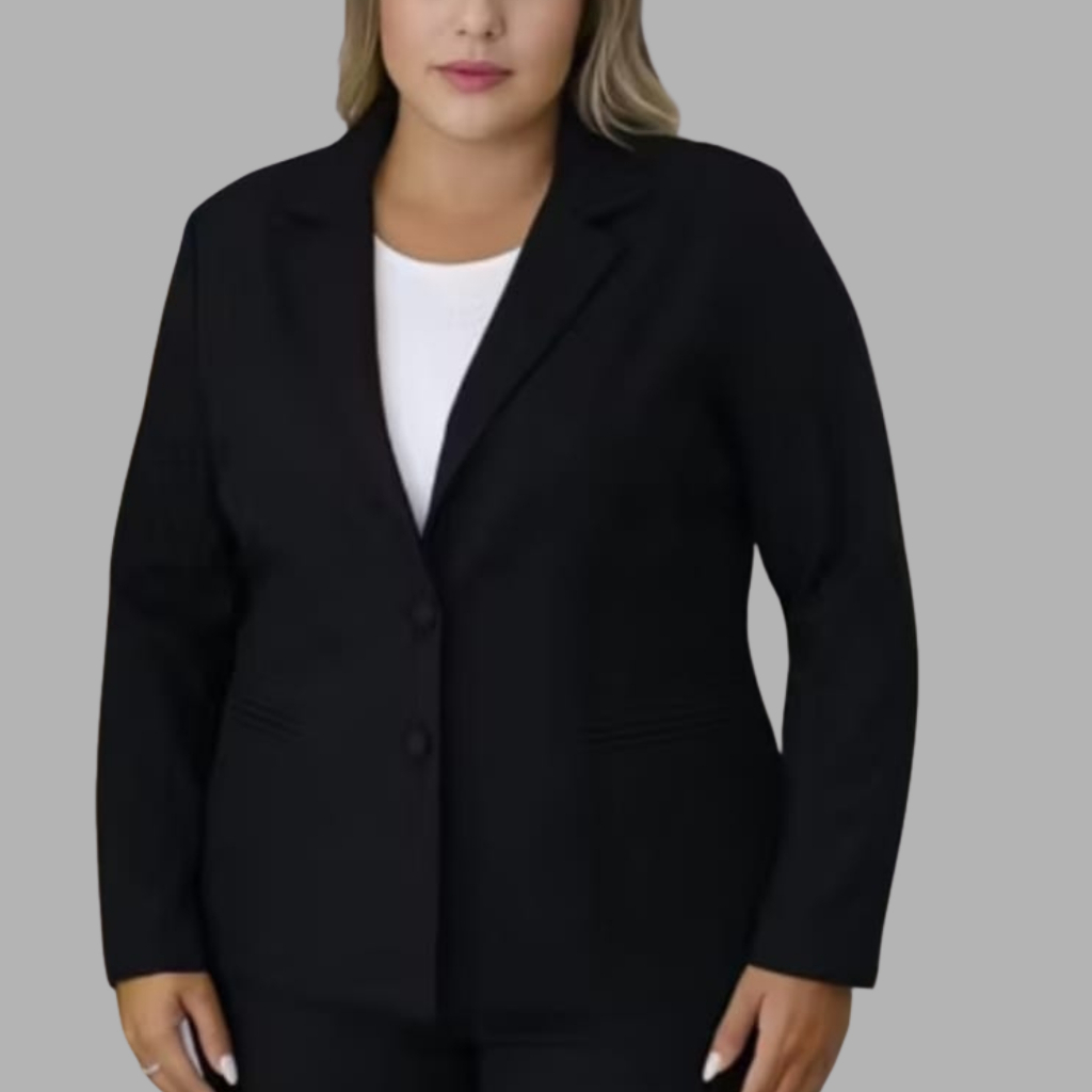 Blazer Feminino de Alfaiataria Plus Size 48–54 com Botões e bolso funcional G1/G2/G3