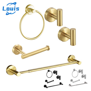 Louis Kit Banheiro 5 Peças Toalheiro Ajustável 43-65cm ou Fixo 40/60cm em Oferta na Shopee