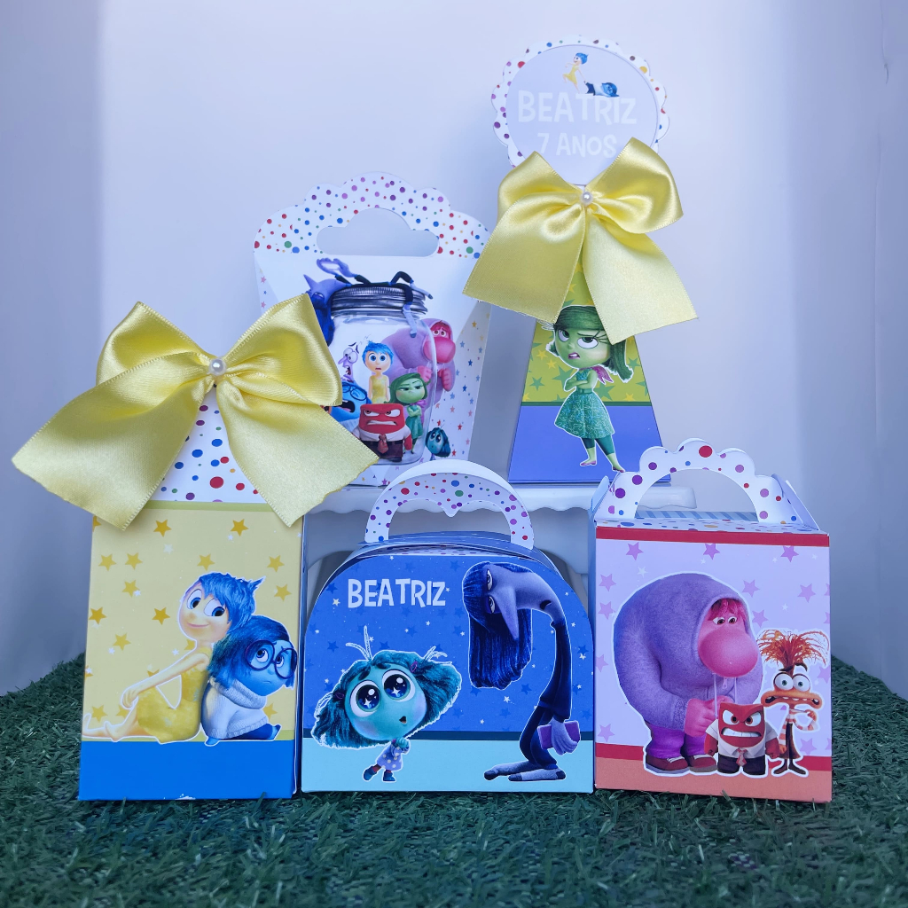 KIT PERSONALIZADO DIVERTIDAMENTE /  LEMBRANCINHAS PARA FESTA INFANTIL - CAIXAS PERSONALIZADAS TEMA INSIDE OUT