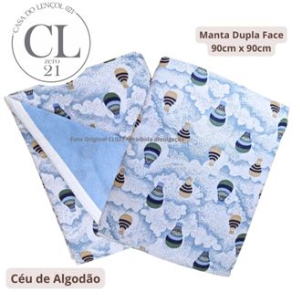 Manta Dupla Face 90x90 cm Bebê 100% Algodão Menino em Oferta na Shopee