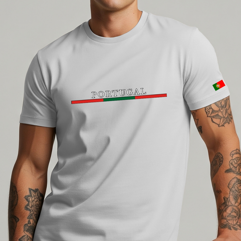 Camiseta Camisa Masculina Portugal 100% Algodão Manfinity Casual Confortável