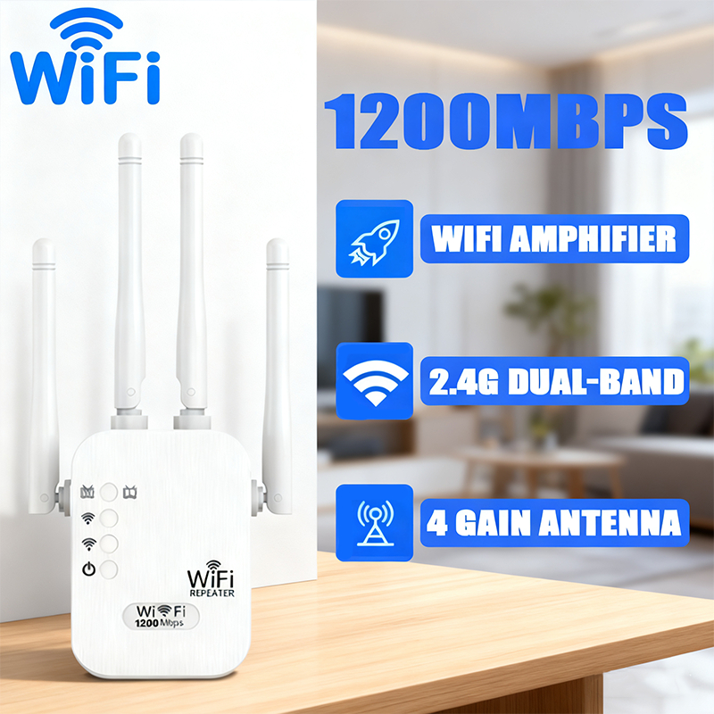 Repetidor WiFi 1200Mbps Amplificador de sinal repetidor e roteador Rápido 4 Antenas 110v/220v G8 em Oferta na Shopee