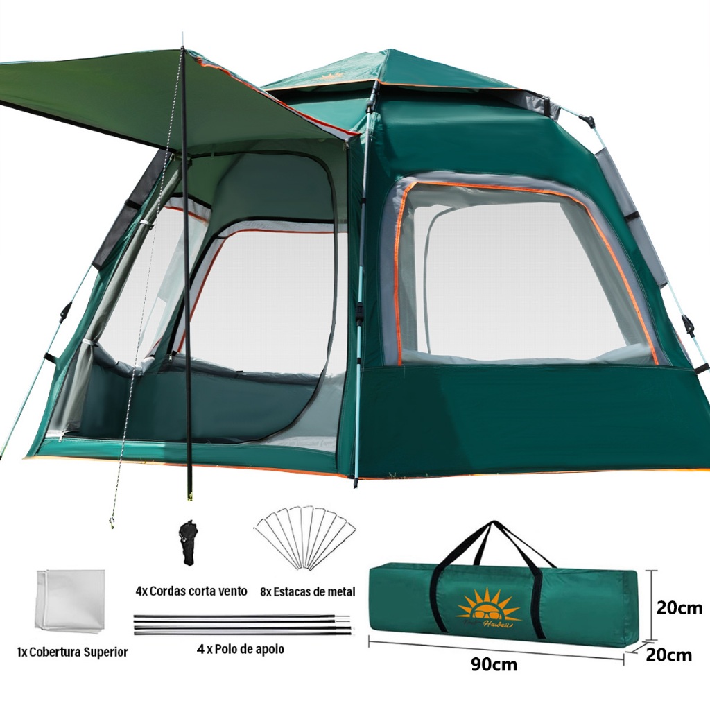 Barraca de Camping 6-8 Pessoas,Barraca Acampamento Automática Grande 280*280*160cm New Hawaii