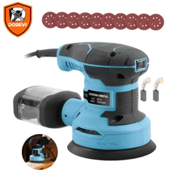 Lixadeira Redonda 450W & 15.000 RPM - 6 Velocidades Ajustáveis + Kit Multiuso com Coletor de Pó Industrial DOBEVI