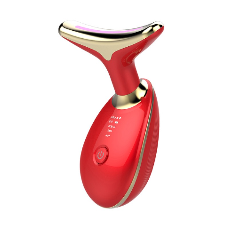 Portátil Beleza Pele Firmeza Pescoço Led Vibração Fóton Levanta A Anti-Rugas Remover Massageador LM