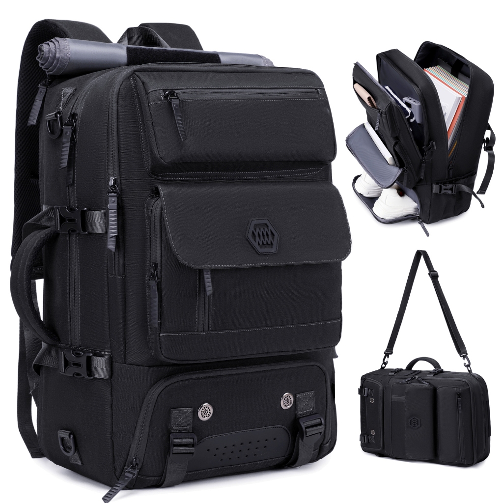 Mochila de viagem, bolsa para laptop, bolsa de viagem multifuncional de grande capacidade, impermeável / ombro / calçado