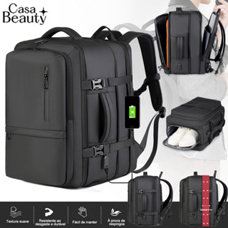 Mochila Expansível Multifuncional com USB e Compartimento para Computador – Grande Capacidade e Leveza para Viagens em Oferta na Shopee