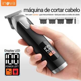 Máquina de Cortar Cabelo Inova LFJ-13149–Sem Fio, Bateria 1200 mAh, Cortes Precisos para Cabelo e Barba em Oferta na Shopee