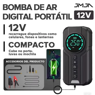 Compressor de ar portátil 7 em 1 com power bank