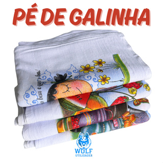 Kit Pano De Prato Pé De Galinha Estampado Grande em Oferta na Shopee