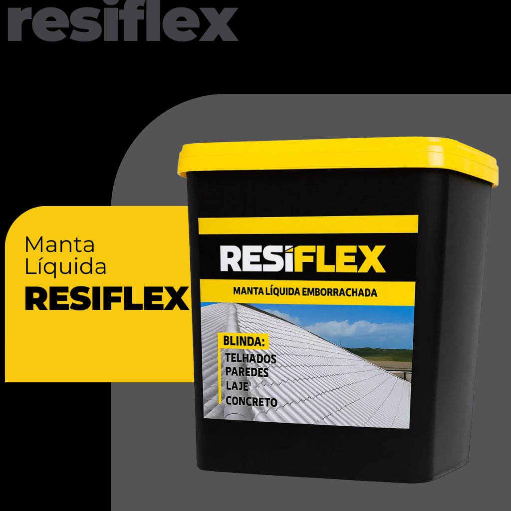 Manta Líquida Emborrachada RESIFLEX 18KG - 12KG - 3.6KG -  Impermeabilizante Laje Parede. Telhas