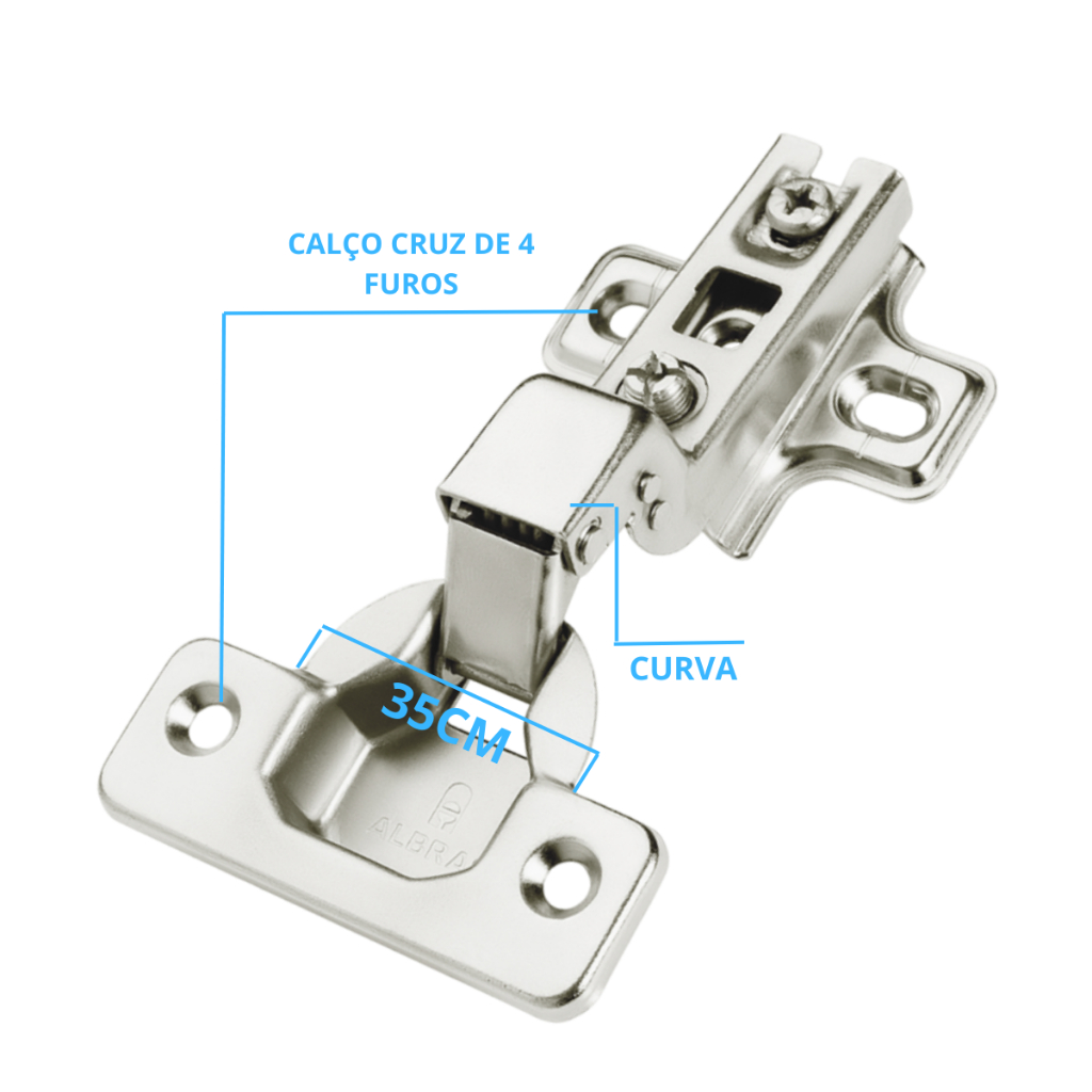 Dobradica 35mm Curva Para Moveis Em Geral