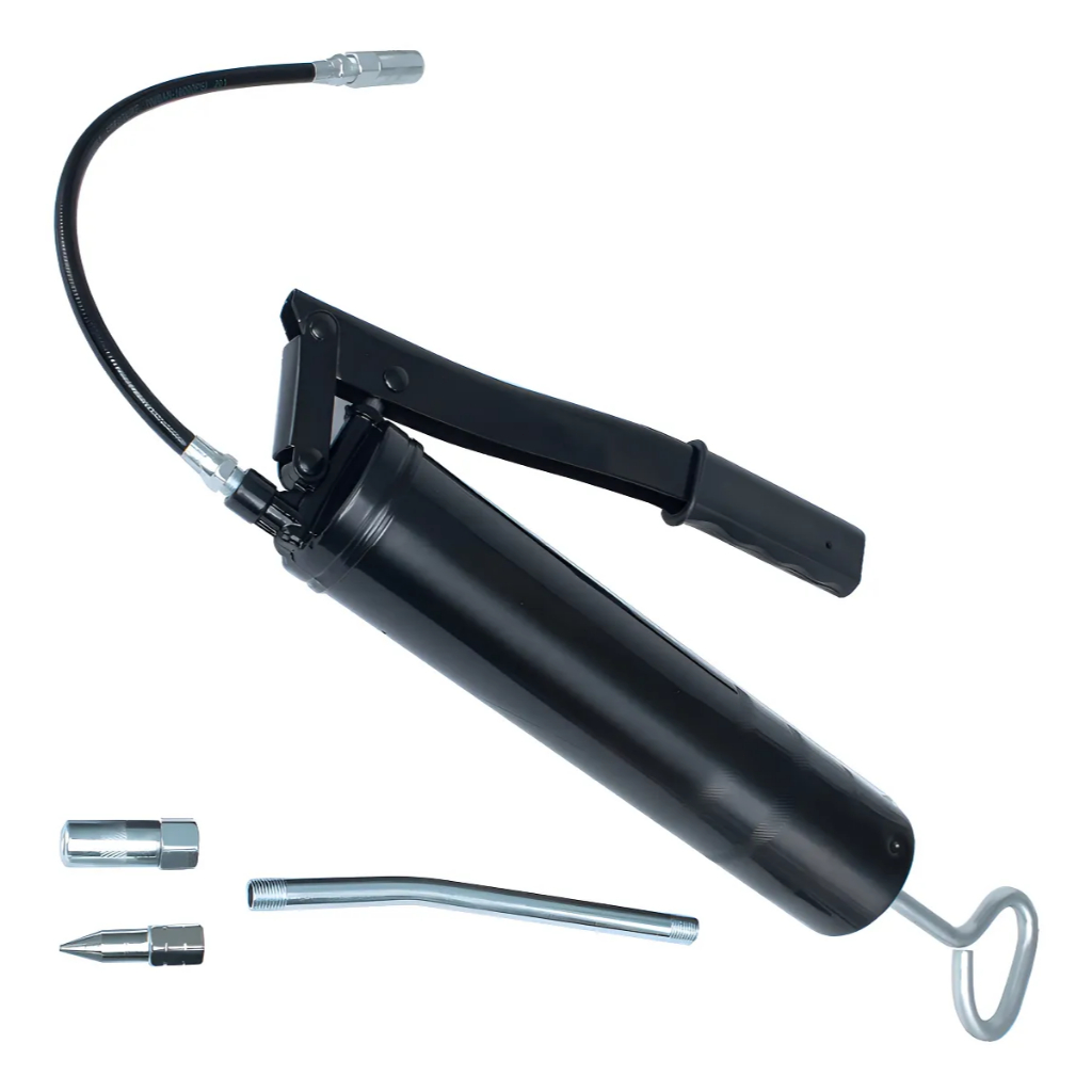 Bomba De Graxa Engraxadeira Manual Extensão Rígida E Flexível 500g Com Bico Acoplador E Pontiagudo em Oferta na Shopee