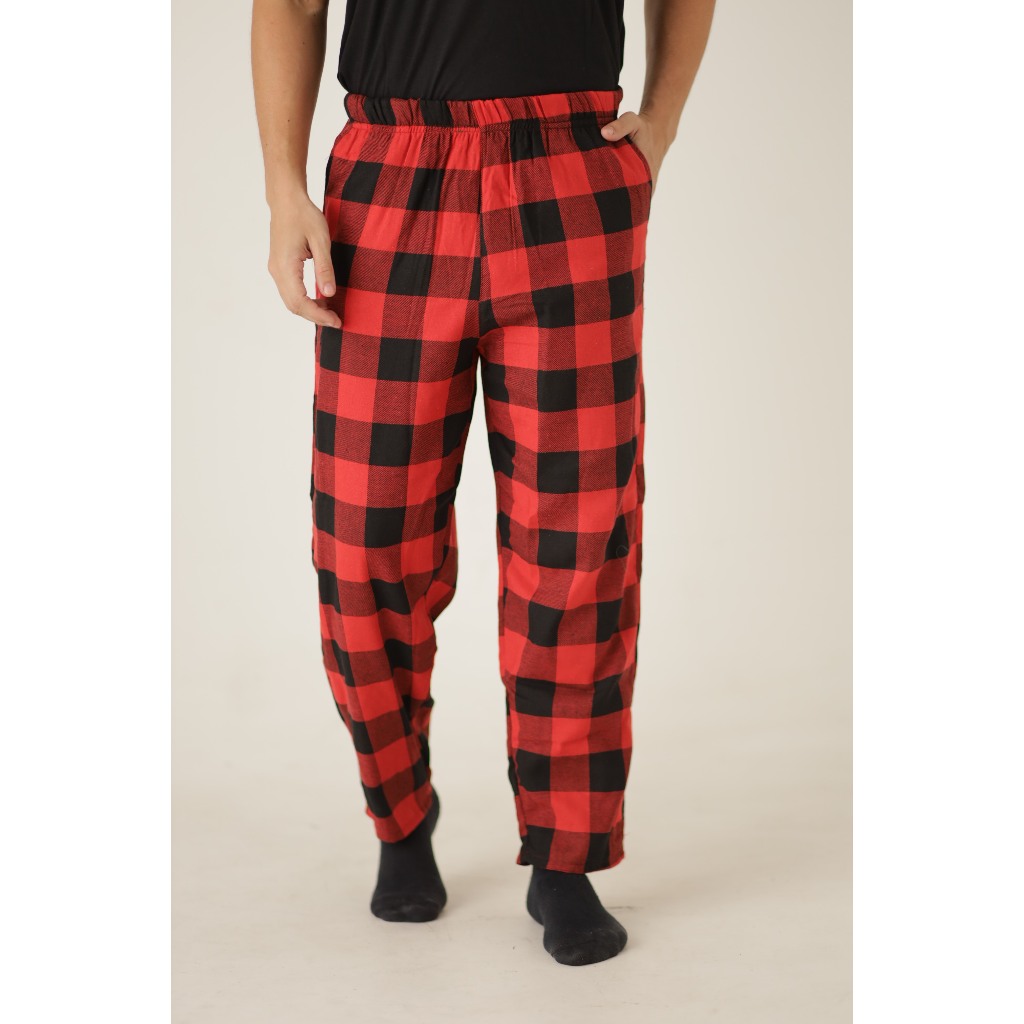 VB ONLINE Calça De Dormir Pijama De Flanela Xadrez Masculino Confortável Outono Inverno Do M ao G4