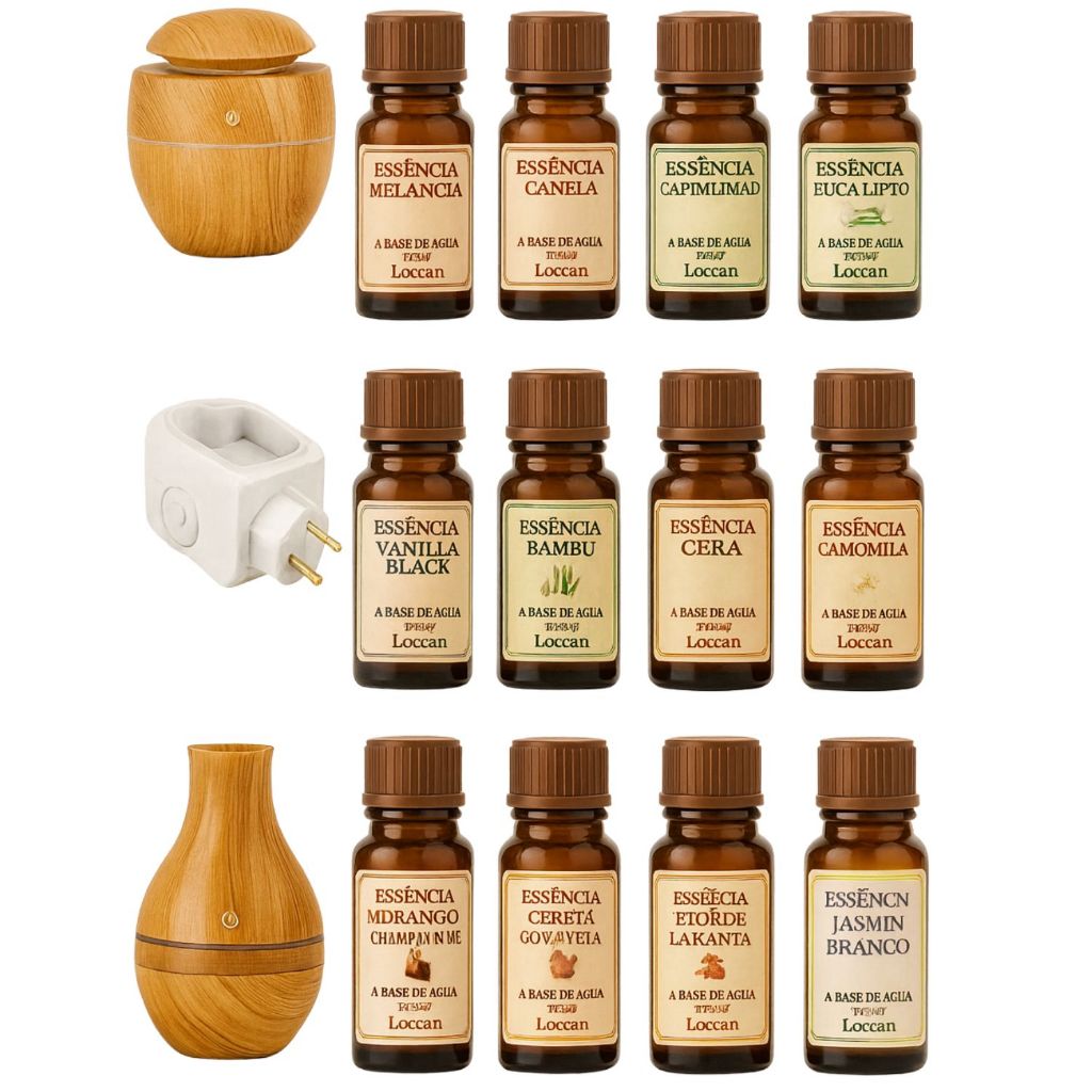 Kit 5 Essências 10ml a Base Agua para Difusor e Aromatizador em Oferta na Shopee