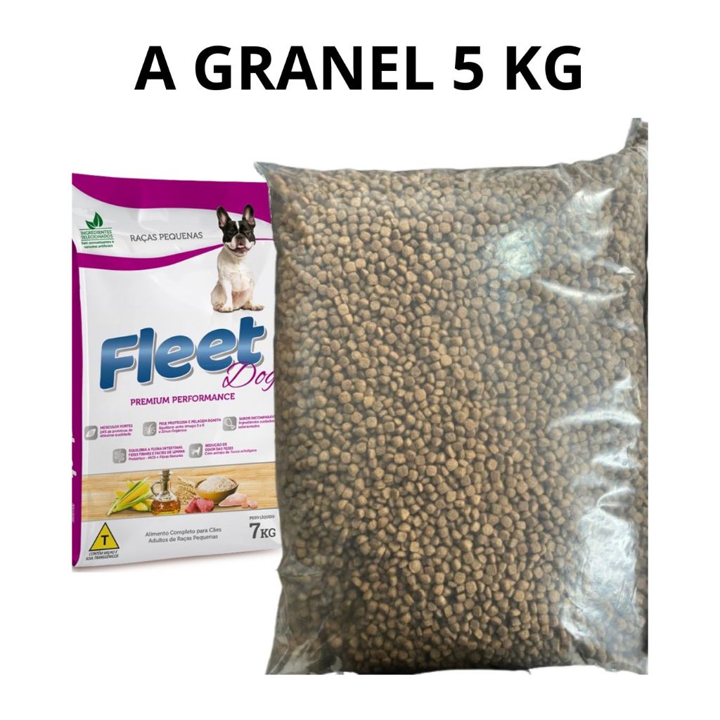 RAÇÃO FLEET DOG PARA CAES DE RACAS PEQUENAS A GRANEL 5 KG