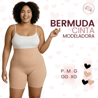 Bermuda Cinta Modeladora Redutora Alta Compressão Não Enrola Até Plus Size em Oferta na Shopee
