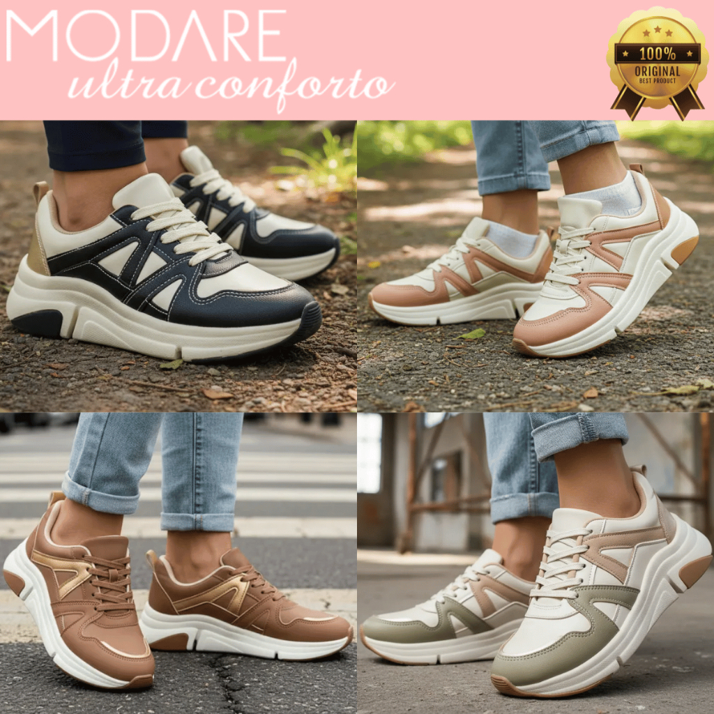 Tênis Modare Feminino Lançamento Ultraconforto Casual Sneaker 7401.102 Estilo Ortopédico Original em Oferta na Shopee