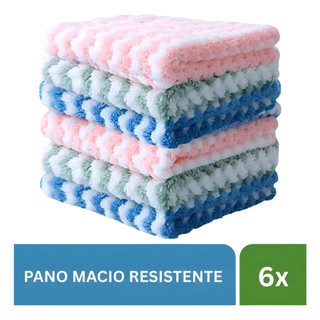 Kit 6 Panos Microfibra 23x23 Colorido ou Unica cor Rosa Reutilizavel para Limpeza  Uso Doméstico
