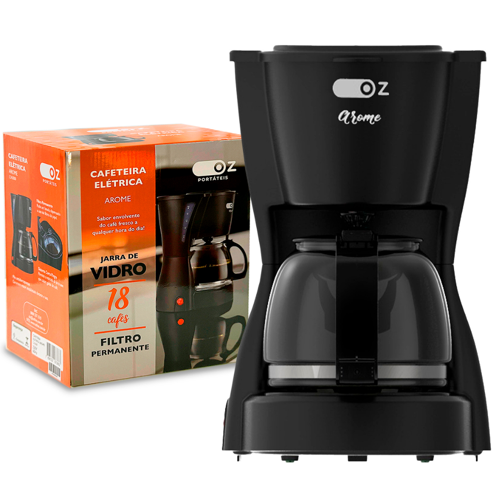 Cafeteira Elétrica Jarra Vidro Filtro Permanente Capacidade 18 Xicaras Arome Oz 220v