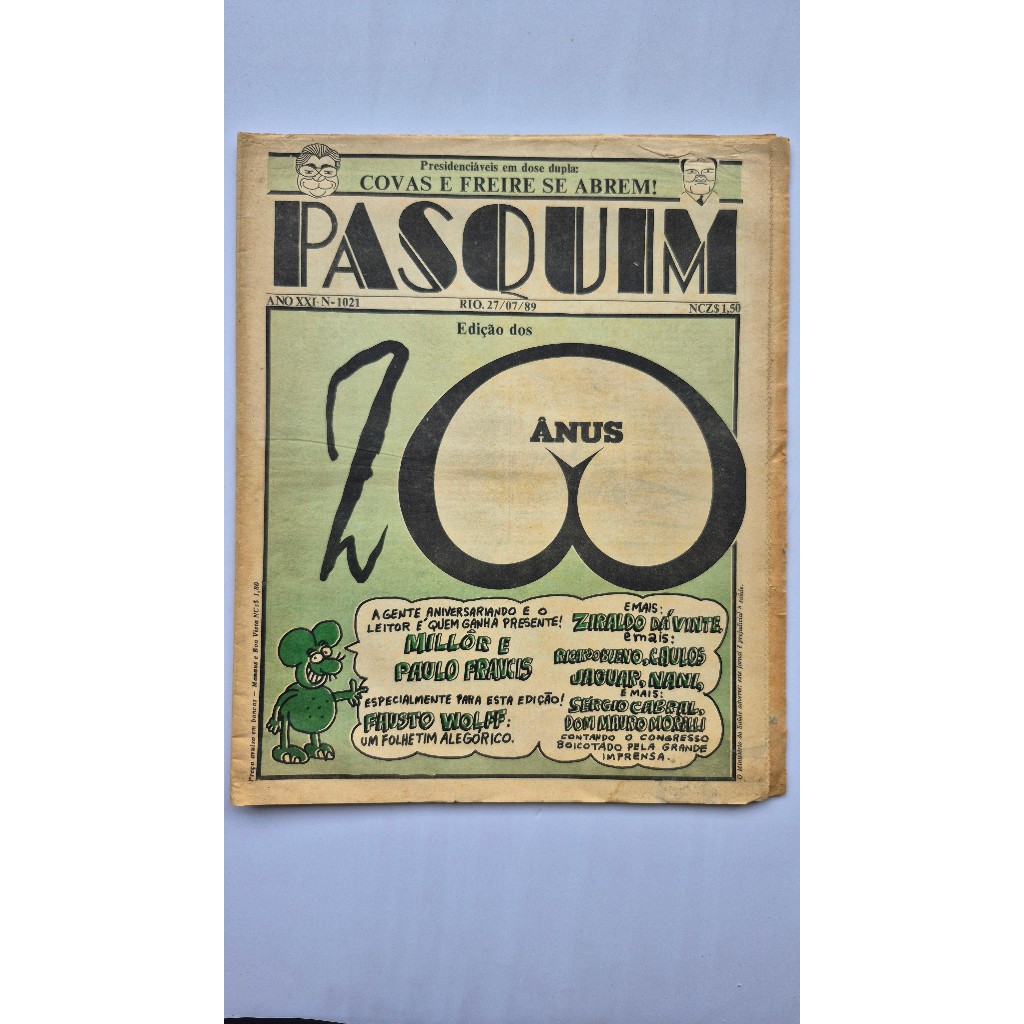 Jornal Pasquim N.1021 1989 Edição Dos 20 Anos Covas E Freire