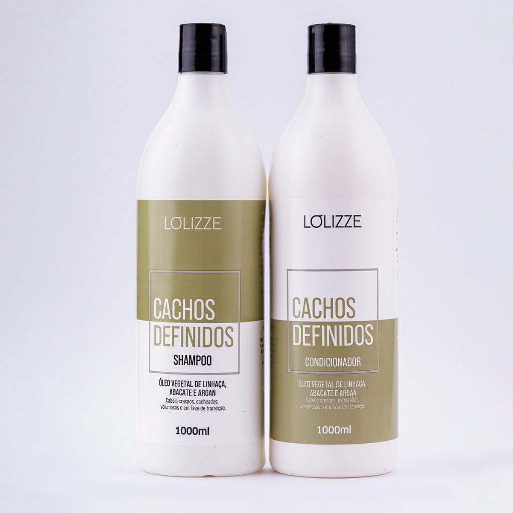 Kit Cachos Definidos Shampoo 1L e Condicionador 1L - Lolizze Cabelos Crespos, Cacheados, Volumosos Em Fase De Transição em Oferta na Shopee