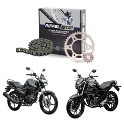 Kit Relação Tração Transmissão YBR 150 Factor YF 150 Fazer 2014 A 2026 Original Riffel