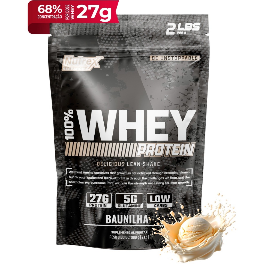 100% Whey Protein Low Carbs Refil 900g Nutrex Research